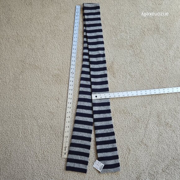 NWT J. Crew Wool/Cashmere Striped Skinny Scarf - Picture 2 of 11